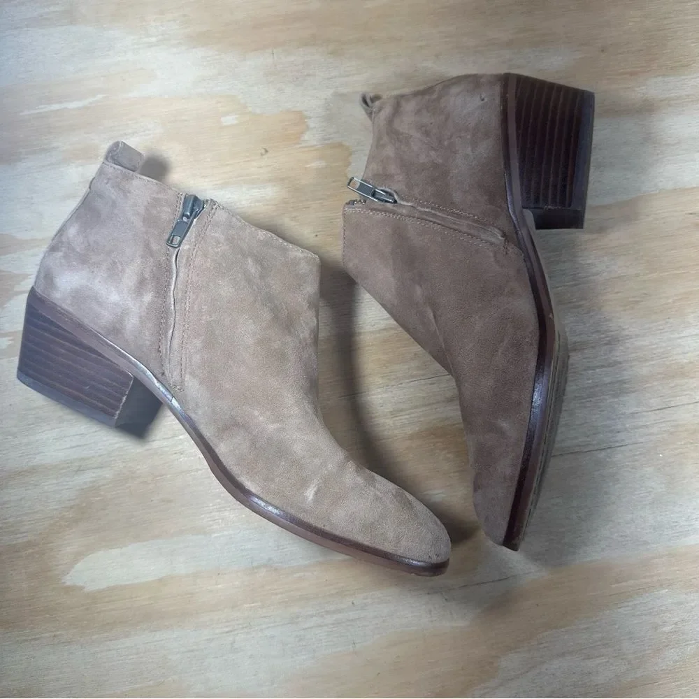 J Crew Tan Suede Ankle Boots Women’s Size 10